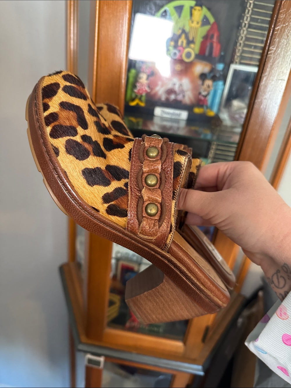 Nurture by Lamaze Leopard Print Leather Clog Heels